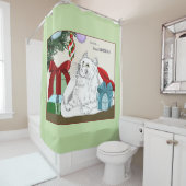 White Cat Weihnachtsschmuck Funny Duschvorhang (Beispiel)
