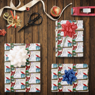 White Cat Weihnachtsschmuck Funny Geschenkpapier Set