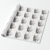 White Cat with Subtle Gray Tabby Markings Geschenkpapier (Ungerollt)