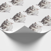 White Cat with Subtle Gray Tabby Markings Geschenkpapier (Ecke)