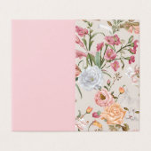 White Cats Pink Roses Floral Flat Thank You Card (Außenseite Aufgefaltet)