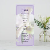 White Cattleya Orchids Wedding Menu Menükarte (Stehend Vorderseite)