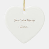 White Cello & Bow Kaffee Brown Custom Heart Keramik Ornament (Hinten)