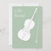 White Cello & Bow Music Erwägungsgrund Concept Pea Einladung (Vorderseite)