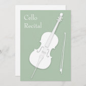 White Cello & Bow Music Erwägungsgrund Concept Pea Einladung (Vorne/Hinten)