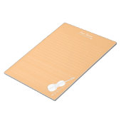 White Cello & Bow Personalisiert Music Class Orang Notizblock (angewinkelt)