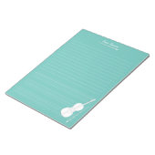 White Cello & Bow Personalisierte Musik Notizblock (angewinkelt)