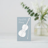 White Cello & Bow Slate Gray String Player Visitenkarte (Stehend Vorderseite)