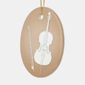 White Cello mit Bow Custom Brown Music Keramik Ornament (Links)