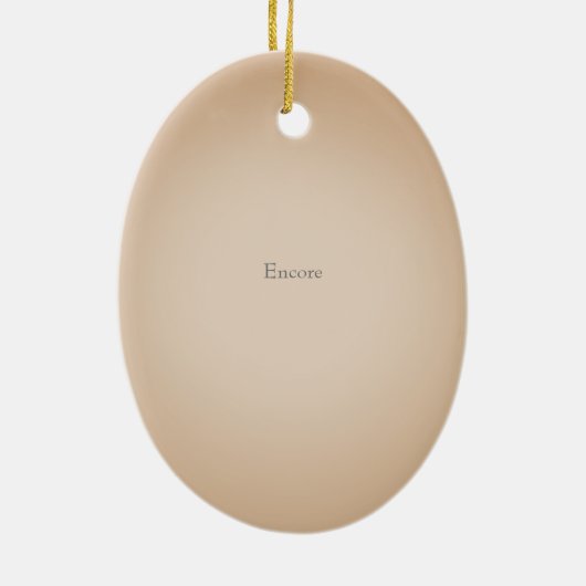 White Cello mit Bow Custom Brown Music Keramik Ornament (Hinten)