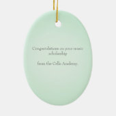 White Cello mit Bow Custom Minze Music Keramik Ornament (Hinten)