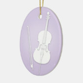 White Cello mit Bow Lavender Custom Music Keramik Ornament (Links)