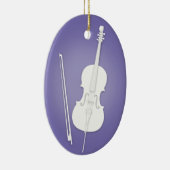 White Cello mit Bow Lila, benutzerdefinierte Musik Keramik Ornament (Rechts)