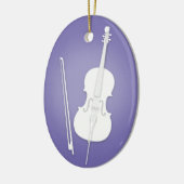 White Cello mit Bow Lila, benutzerdefinierte Musik Keramik Ornament (Links)