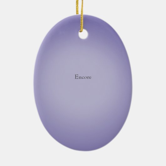 White Cello mit Bow Lila, benutzerdefinierte Musik Keramik Ornament (Hinten)