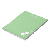 White Cello Personalisiert Music Lesson Pea Green Notizblock (Rotiert)