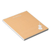 White Cello Personalized Music Lesson Orange Notizblock (angewinkelt)