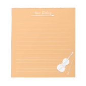 White Cello Personalized Music Lesson Orange Notizblock (Vorderseite)