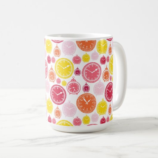 White ceramic mug featuring a pattern kaffeetasse (VorderseiteRechts)