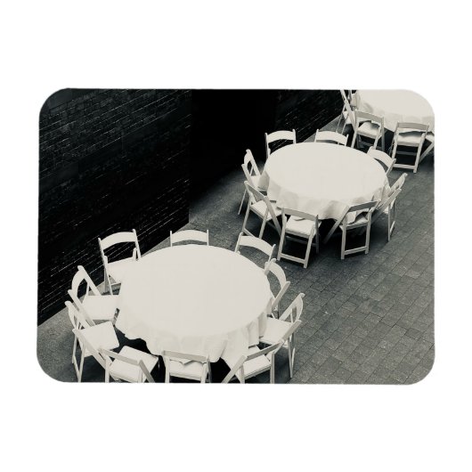 White Chairs and Tables Photo Magnet (Horizontal)