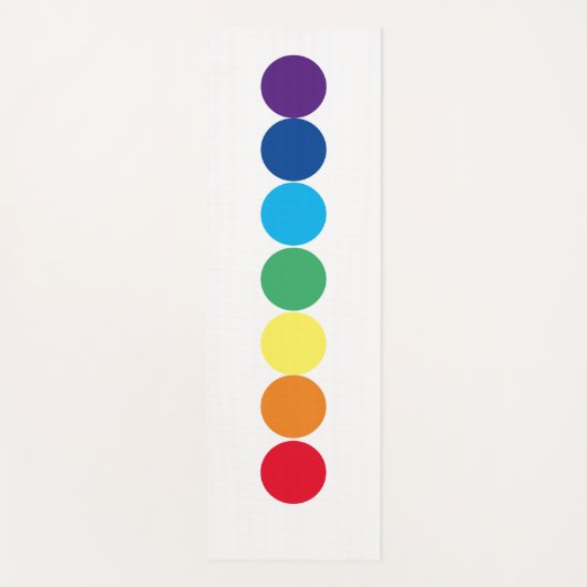 White Chakra Rainbow Dot Yoga Mat Yogamatte (Vorderseite)