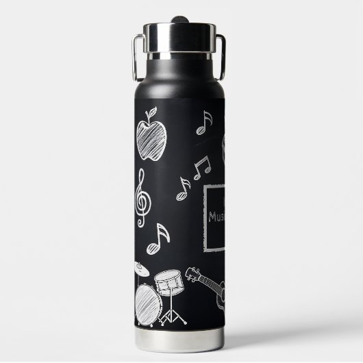 White Chalk Blackboard Grundschullehrer Trinkflasche (Vorderseite)