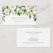 White Champagne Blume Florist Beauty Profession Visitenkarte (Vorne/Hinten)