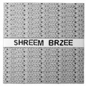White Chant Shreem Brzee money mantra Fliese (Vorderseite)
