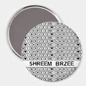 White Chant Shreem Brzee money mantra Magnet (Vorderseite/Rückseite)