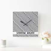 White Chant Shreem Brzee money mantra Quadratische Wanduhr (Zuhause)