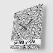 White Chant Shreem Brzee money mantra Quadratische Wanduhr (Winkel)