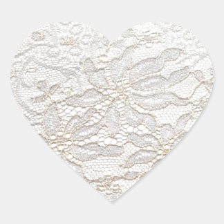 White Chantilly Lace Herz-Aufkleber