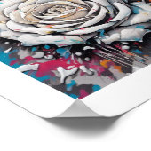 White Chaos-Rose Poster (Ecke)