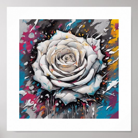 White Chaos-Rose Poster (Vorne)