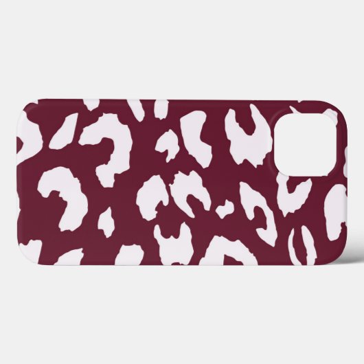 WHITE CHEETAH PRINT PHONE CASE - BURGUNDY BACKGROU (Rückseite (Horizontal))
