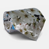 White Cherry Blossom Flowers Neck Tie Krawatte (Gerollt)