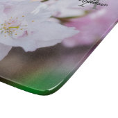 White Cherry Blossom Glass chopping board Schneidebrett (Ecke)