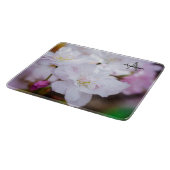 White Cherry Blossom Glass chopping board Schneidebrett (Ecke)