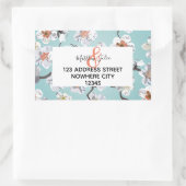 White Cherry Blossom Hochzeit oder Verlobung Rechteckiger Aufkleber (Tasche)