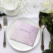 White Cherry Blossom Mauve Foto QR Code Website All In One Einladung