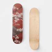 White Cherry Blossom Red Skateboard (Vorderseite)