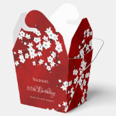 White Cherry Blossom Red Vielen Dank zum Geburtsta Geschenkschachtel (Geöffnet)