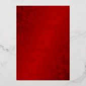 White Cherry Blossom | Rote Chinesische Hochzeit Folieneinladung (Rückseite)