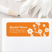 White Cherry Blossom Silhouette Adressetiketten (Insitu)