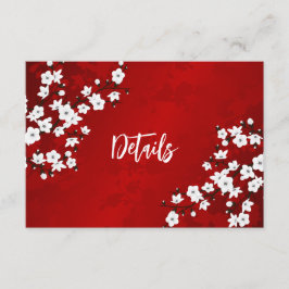 White Cherry Blossom Wedding Details Begleitkarte