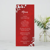 White Cherry Blossom Wedding Menu Card Menükarte (Stehend Vorderseite)