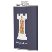 White Chess Rook Flachmann (Links)