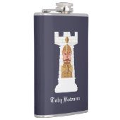 White Chess Rook Flachmann (Rechts)