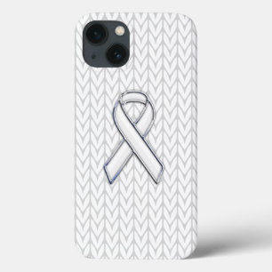 White Chevrons Strick Ribbon Awareness Print Case-Mate iPhone Hülle
