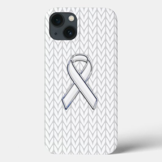 White Chevrons Strick Ribbon Awareness Print Case-Mate iPhone Hülle (Rückseite)
